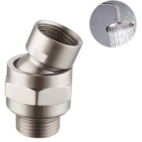 Conector de ducha, rótula, cabezal de ducha, adaptador de rótula giratorio, extensión de brazo de ducha ajustable, componente universal, níquel cepillado - INHHUB