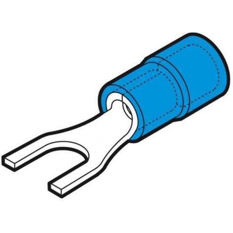 Conector de enchufe azul de horquilla de 4 mm (100 piezas)