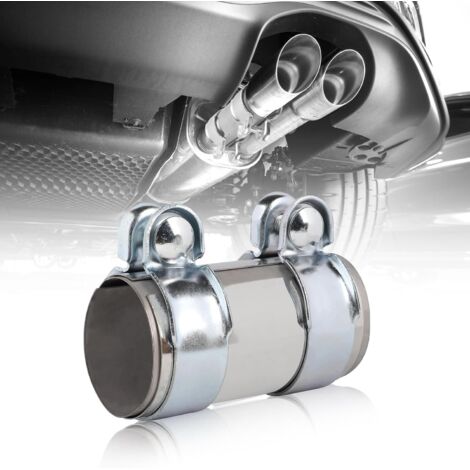 Conector de escape de doble abrazadera, Ø65 mm. Abrazadera de escape doble universal, abrazadera para tubo de escape (Ø65 mm / L: 125 mm).