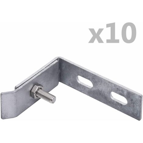 Conector de esquina para pared 10 sets plateado