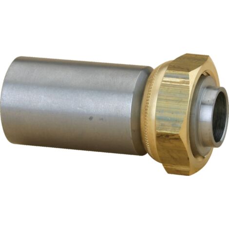 Conector de gas recto de 2 piezas con junta plana, para soldar en acero, 33X42 - Ø33,7