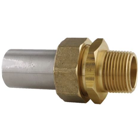 Conector de gas recto de 3 piezas roscadas macho - para soldar acero Ø60.3 - 50x60