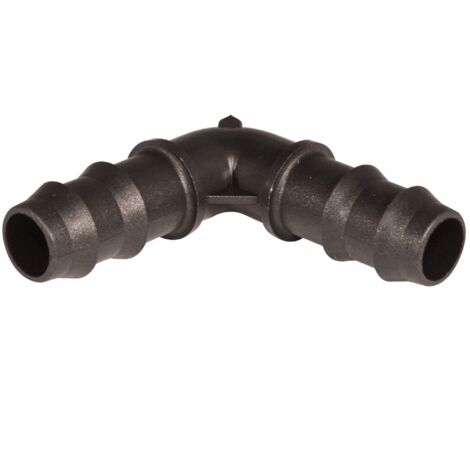 Conector de goteo en ángulo Ø16mm estriado  por 2