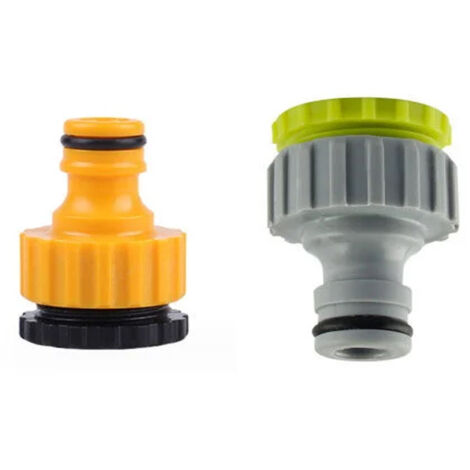 Conector de grifo 2 en 1 (paquete de 2), conector de grifo de jardín de 1/2" y 3/4", juego de conectores de manguera para riego de jardín.