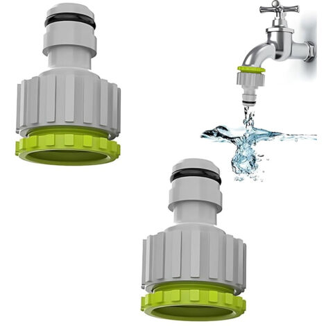Conector de grifo 2 en 1 - Paquete de 2, conector de grifo de jardín de 1/2" y 3/4", juego de conectores de manguera para riego de jardín