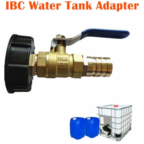 Conector de grifo de latón, adaptador de tanque S60x6, válvula de drenaje con salida de 25 mm y liberación rápida para tanque IBC.