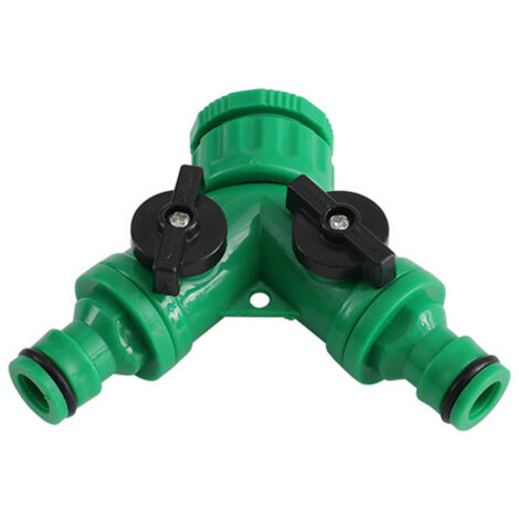 Conector de grifo de plástico en forma de Y, de uno a dos, válvula de doble flujo, separador de agua para lavadora.
