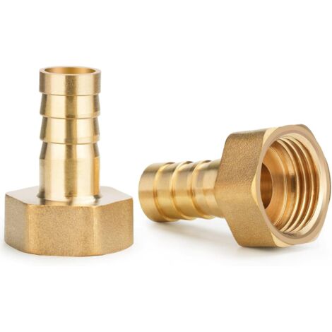 Conector de latón de 2 piezas para manguera de aire y manguera de jardín - Adaptador de 1/2" IG (12 mm)