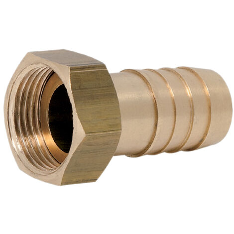 Conector de latón macho roscado con extremo estriado - hembra roscada Ø26 - 26x34