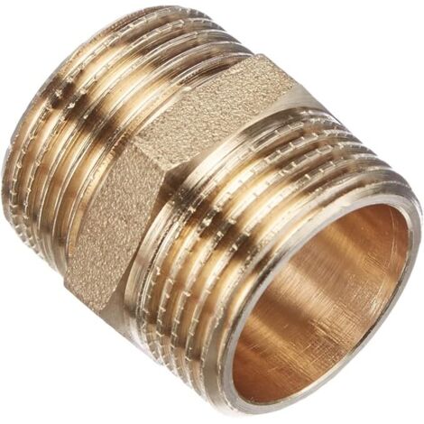 Conector de latón para manguera de entrada de agua (apto para manguera de entrada de agua de lavadora y lavavajillas, extremo de manguera de entrada de agua) color oro - 6 puntos roscados