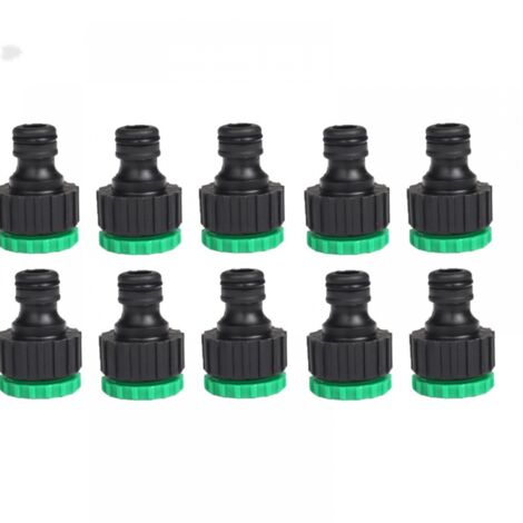 Conector de manguera - Adaptador para grifo de jardín - Roscado - Para grifos de 3/4" a 1/2" - 10 unidades