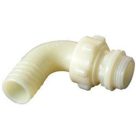 Conector de manguera de nylon curvado con rosca macho, 3 piezas