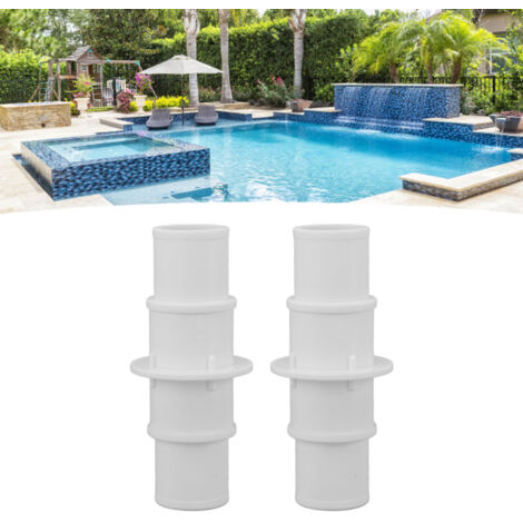 Conector de manguera de piscina de 2 piezas: conexiones de plástico de 1-1/4" y 1-1/2" para bomba de filtro y limpiafondos de piscina.