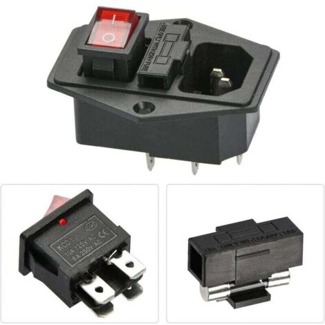 Conector de montaje empotrado Betterlife C-14, 220-250 V/10 A, con interruptor de audio, IEC (3 unidades), de DEBUNS