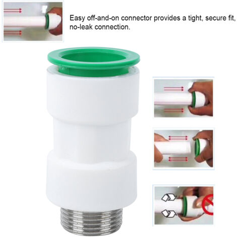 Conector de plástico PPR rápido y recto con rosca macho G1in para tuberías de 32 mm - [Conector] [Recuperación]