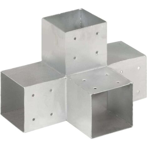 Conector de postes en forma de X metal galvanizado 101x101 mm