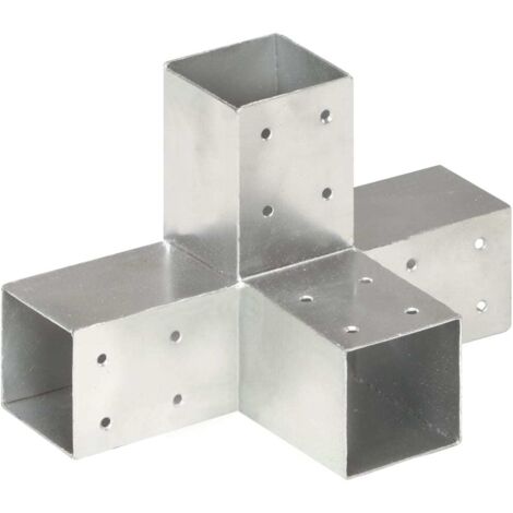 Conector de postes en forma de X metal galvanizado 71x71 mm