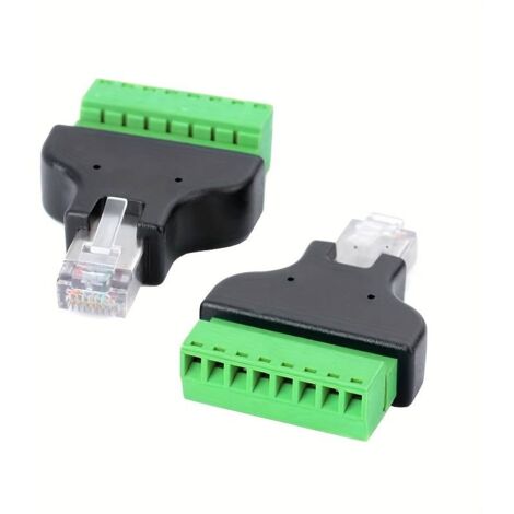 Conector de red RJ45 CAT6 terminal de tornillo macho  Negro