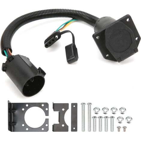 Conector de remolque enchufable de 7 y 4 pines con soporte, tornillos y tuercas para vehículos con enchufe USCAR.
