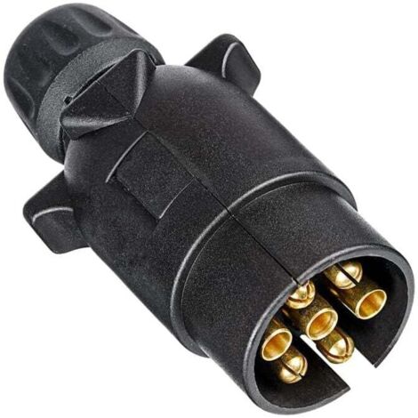 Conector de remolque KZQ de 7 pines, 12 V, impermeable, para caravana, autocaravana, coche y barco (extremo roscado)