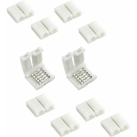 Conector de tira LED RGBW de 5 pines y 10 mm de ancho, sin soldadura, para tiras LED SMD 5050 RGBW RGBWW.