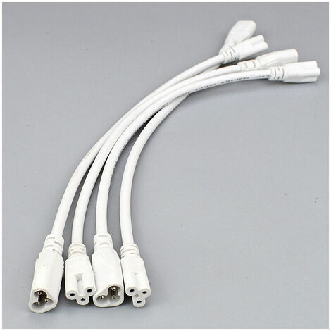 Conector de tubo LED T5 T8 Cable de conexión de lámpara de cable de extensión de extremo macho a macho doble para tubo fluorescente LED integrado Enchufe de luz Blanco