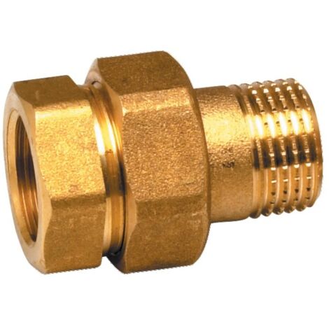 Conector de unión de latón recto con rosca MF 12x17