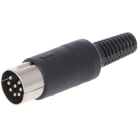 Conector DIN de 8 pines macho  Negro