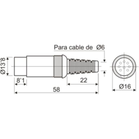 Conector DIN macho de 4 contactos Electro Dh 10.120/4/0 8430552049325