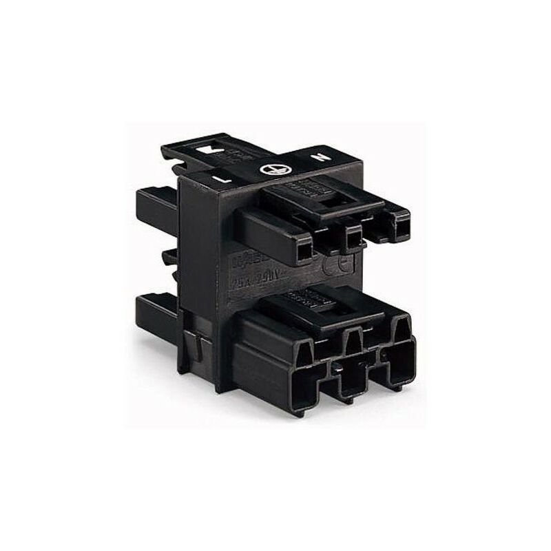 

Conector distribución de 3 vías 1 entrada hembra y 3 salidas macho negro - Wago