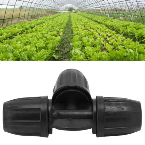 Conector en T con púas 8/11 con sistema de bloqueo - 10 unidades - ABS - 74x50 mm - para riego de jardín
