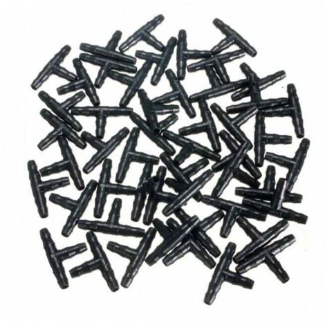 Conector en T de 100 piezas, conector en T de 4/7 mm, conector de riego de PVC