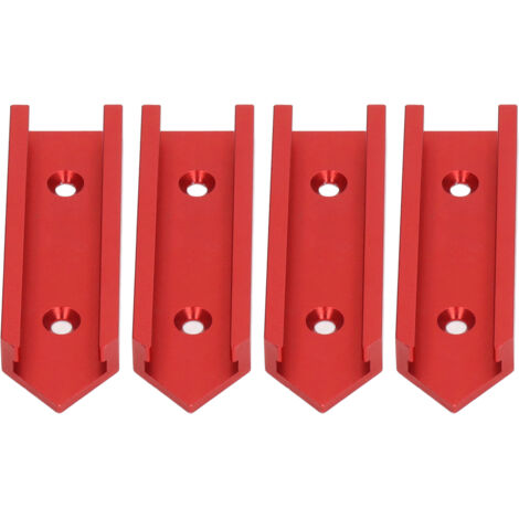 Conector en T de aluminio de 4 piezas, 100 mm, rojo, universal para carpintería.
