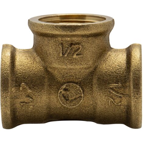 Conector en T de latón hembra - hembra 1-2