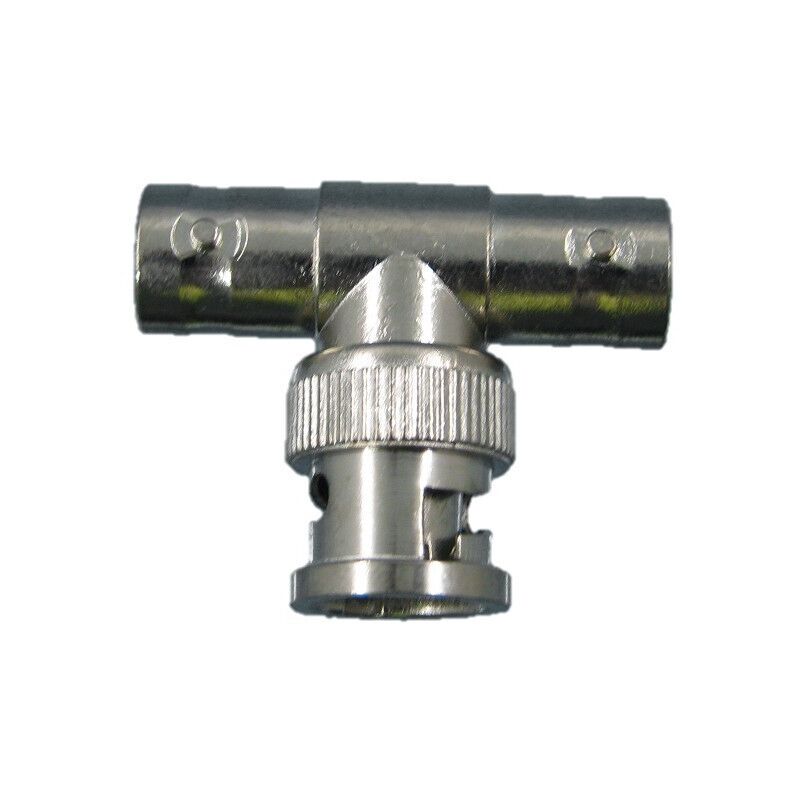 

Conector en T macho hembra-hembra a 90º con dos conectores hembra enfrentadas Para división de la señal a dos cables - Jandei