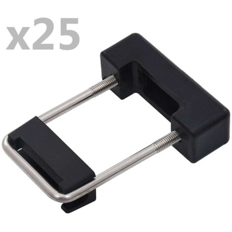 Conector en U con plástico para postes de valla 25 sets 60x40mm
