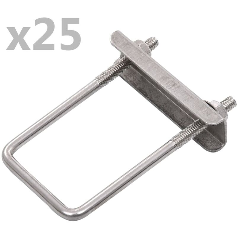 

Conector en U para postes de valla 25 sets 60x40 mm