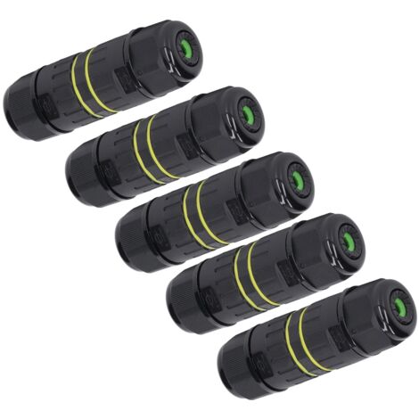 Conector exterior IP68 de 3 pines, 5 unidades, para diámetros de 9 a 12 mm