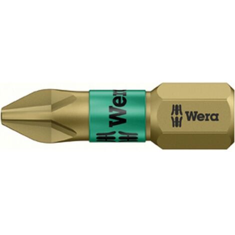 Conector extra duro, para Tornillo Phillips 1/4'' PH con zona de Bi-torsión, 25 mm de largo, dimensiones : PH 1, Largo total 25 mm