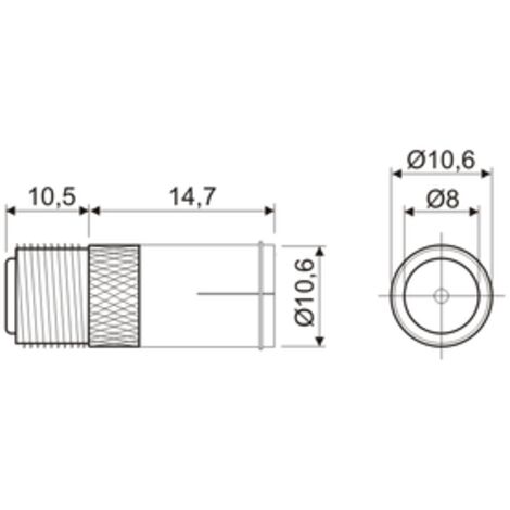 Conector F macho a F hembra, recto. Conexión rápida (presión) de Electro Dh 19.566 8430552114856