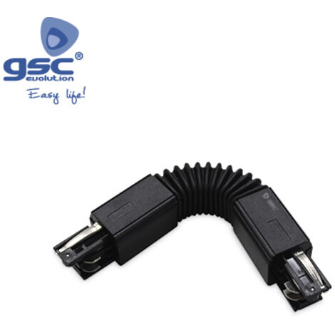 Conector flexible 3 vias Negro para foco carril LED