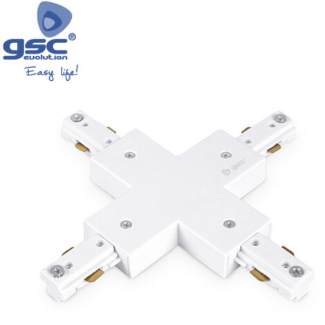 Conector forma 3 vias Negro para foco carril LED