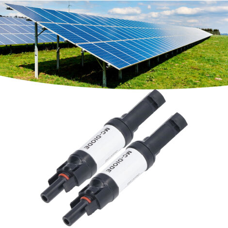 Conector fotovoltaico solar MC-30D PPO IP68 de 1000 V con diodos de protección contra polaridad inversa para módulos solares.