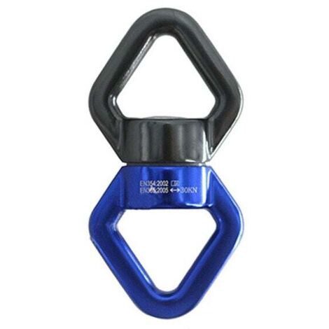 Conector giratorio de 30 kN, dispositivo de descenso giratorio de 360° para escalada, rescate y yoga (negro y rojo)