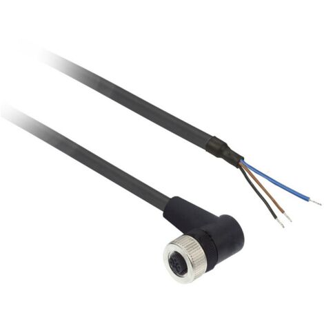 Conector hembra acodado M12  3 contactos con cable XZCP1340L5 de Schneider