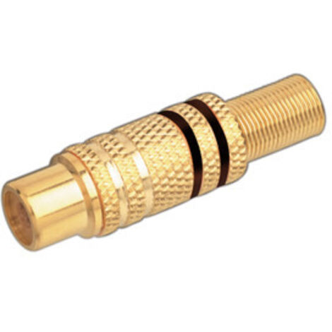 Conector Hembra Coaxial RCA metálico Electro DH. Aros Negro  10.591/D/N 8430552010943