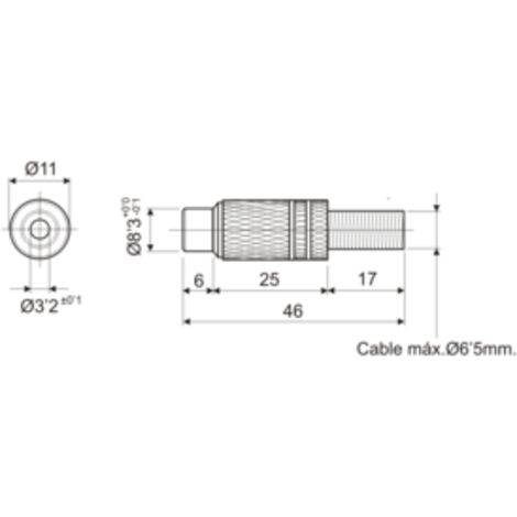 Conector Hembra Coaxial RCA metálico Electro DH. Aros Rojo 10.591/D/R 8430552010950