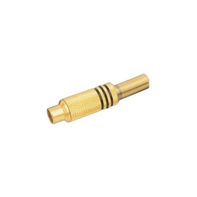 

Conector Hembra Coaxial RCA metálico Largo Electro DH. Aros Negro 10.595/D/N 8430552061259