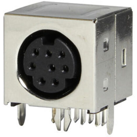 Conector hembra Mini-DIN blindado de 4 cara 8 contactos Electro DH. Para circuito impreso. 10.635/8 8430552062904