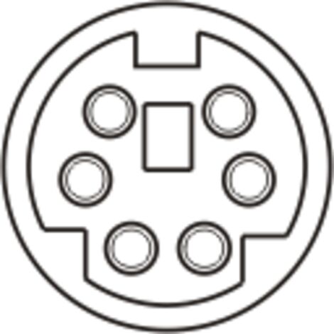 Conector hembra Mini-DIN blindado de 4 cara Electro DH. Para circuito impreso. 10.635/6 8430552076918